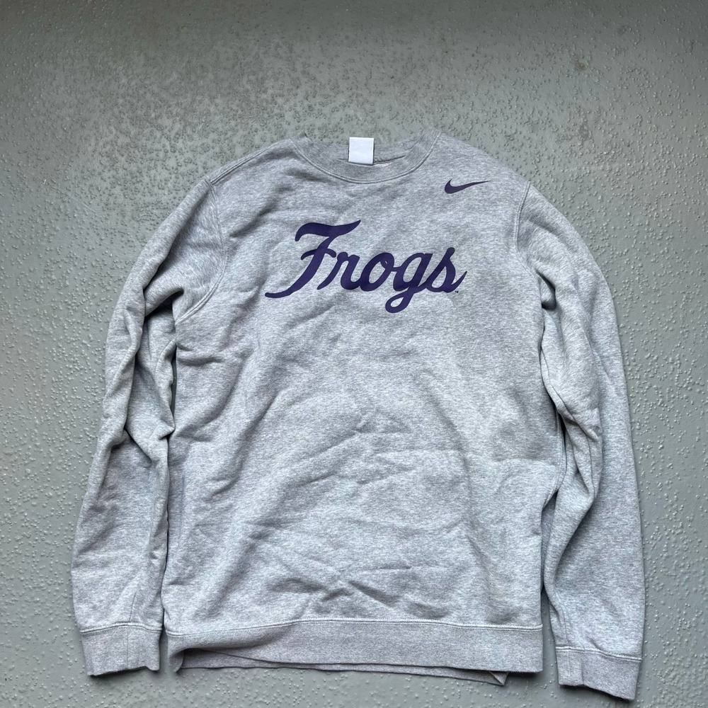 Nike Gray Sweatshirt with Purple Text